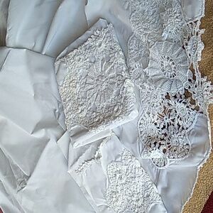 ⚜️ White Crocheted EVC PRISTINE PERCALE  Vtg JC Penney